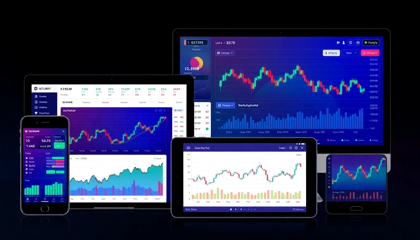 Aicoin cryptocurrency trading platform with live market charts and security features displayed across devices for seamless trading.