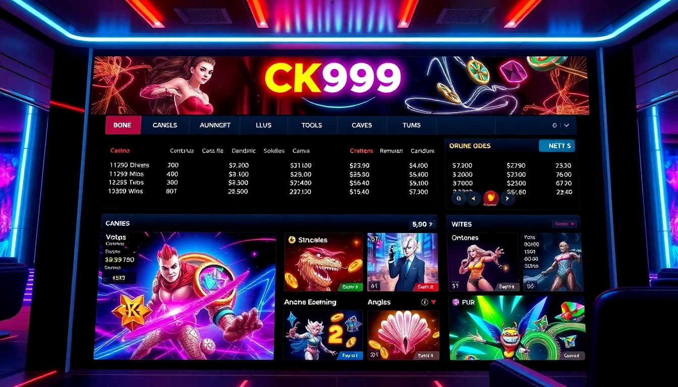 CK999 online casino platform with sleek design, vibrant colors, and engaging betting interface for user engagement.
