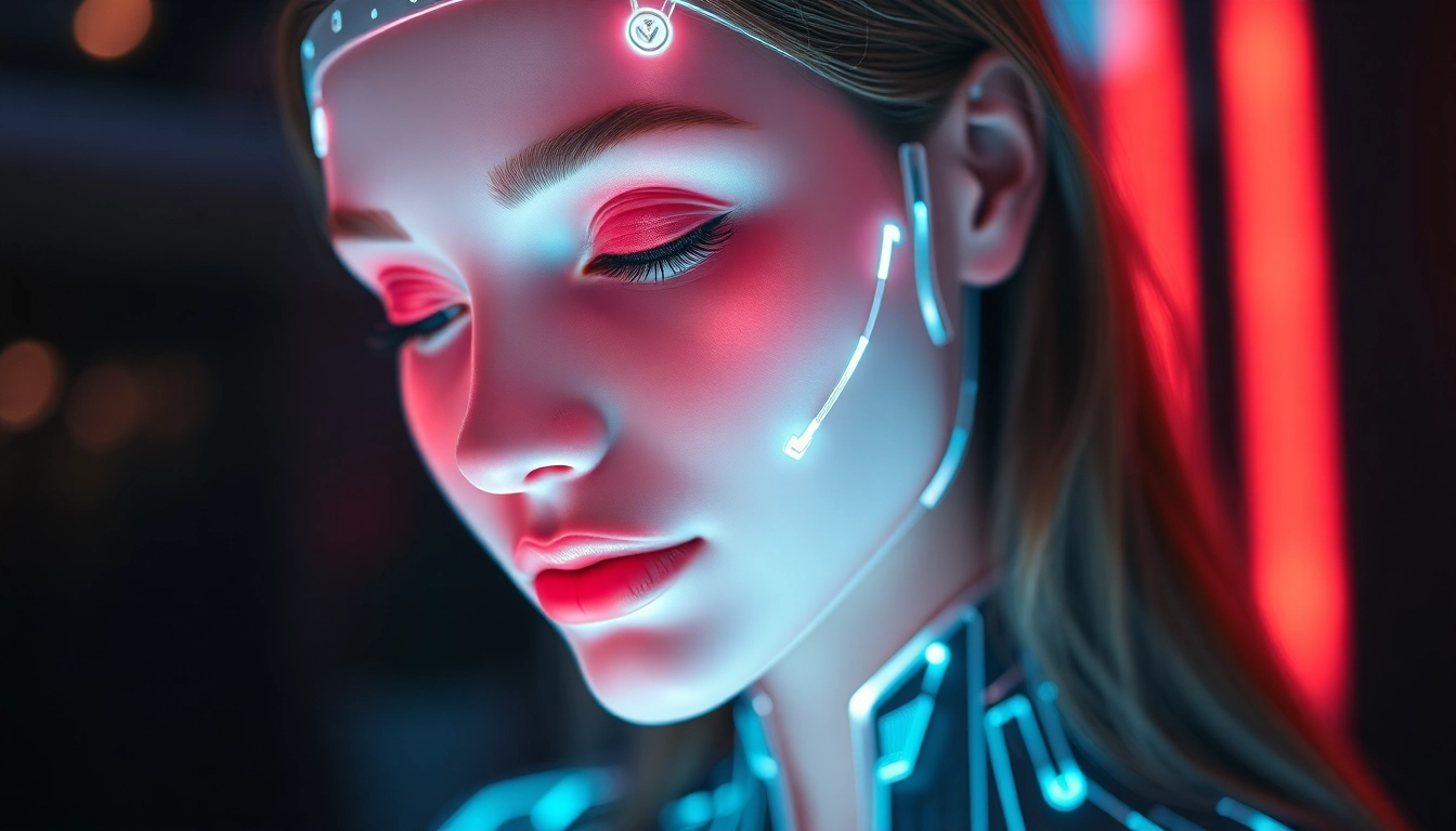 AI girlfriend engaging in a realistic, unfiltered NSFW chat with a user through a sophisticated digital interface, emphasizing intimacy and authenticity.