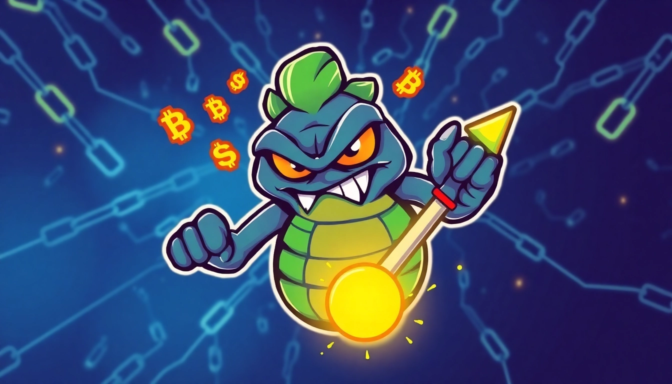 Angry Pepe Fork promoting APORK for Rebels with mascot and blockchain graphics inspiring