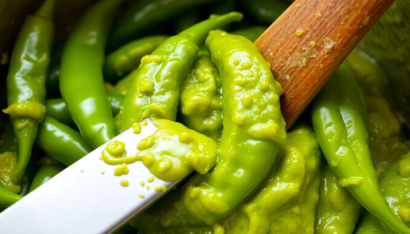High-quality green chilli paste made from fresh green chilies, highlighting authentic flavor
