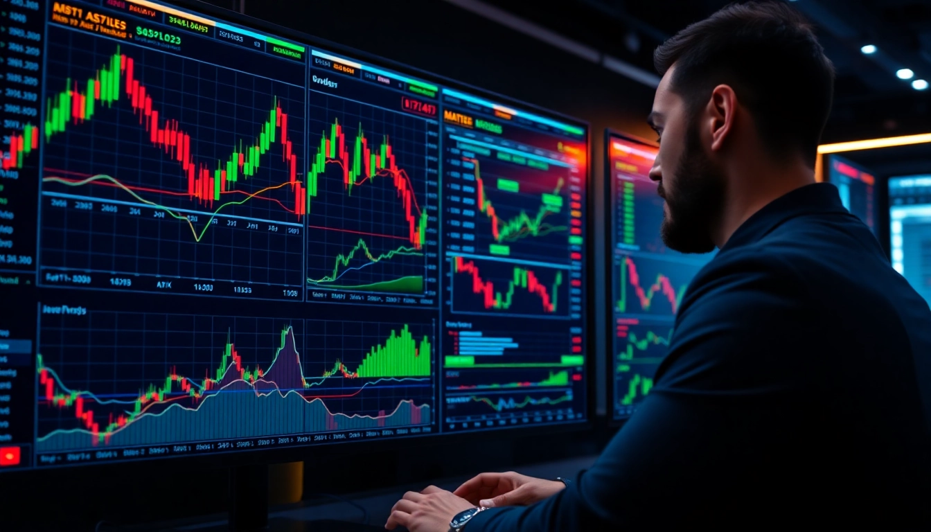 Trading view interface showcasing dynamic market charts and trading tools for market analysis
